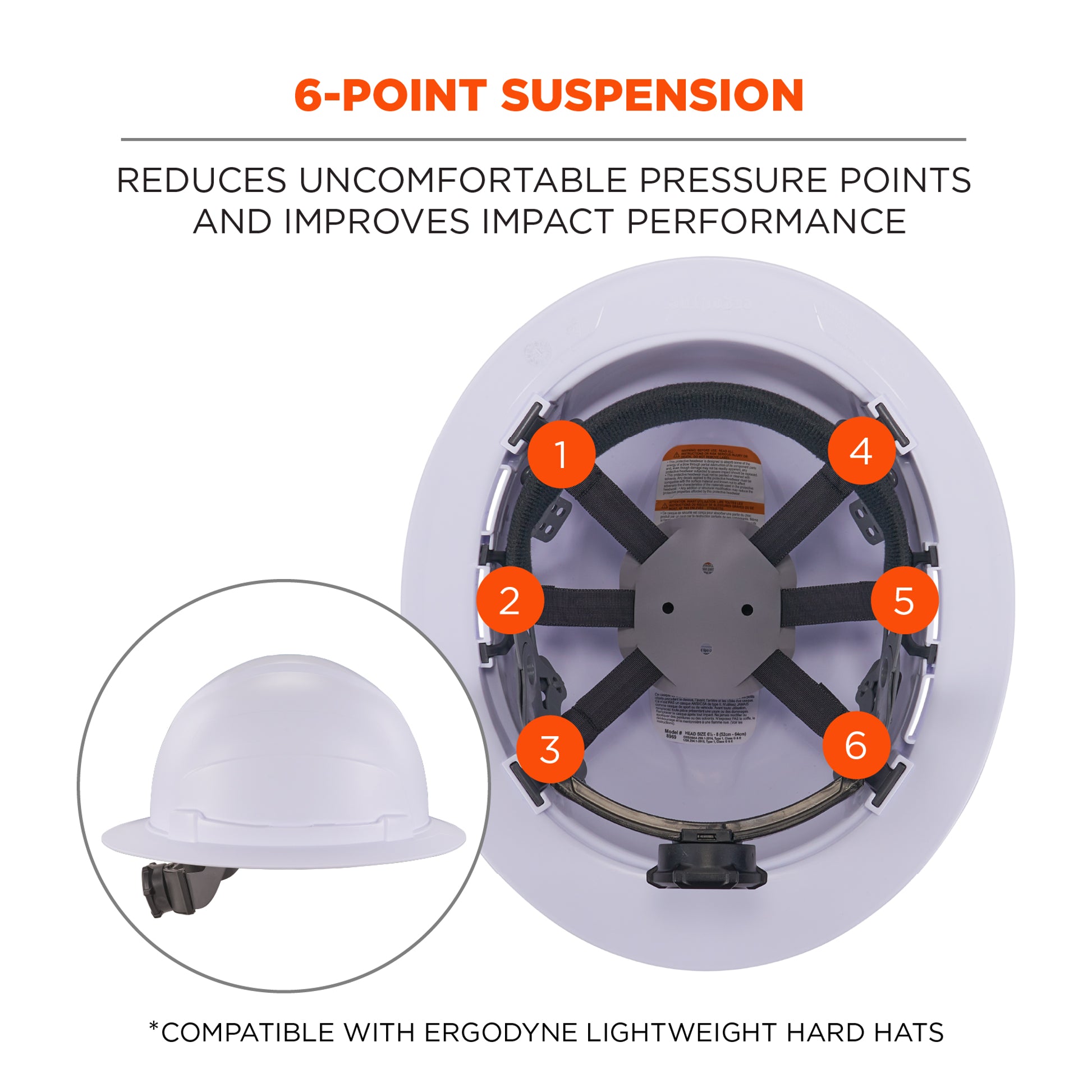 Ergodyne Skullerz 8986 6-Point Hard Hat Suspension Replacement
