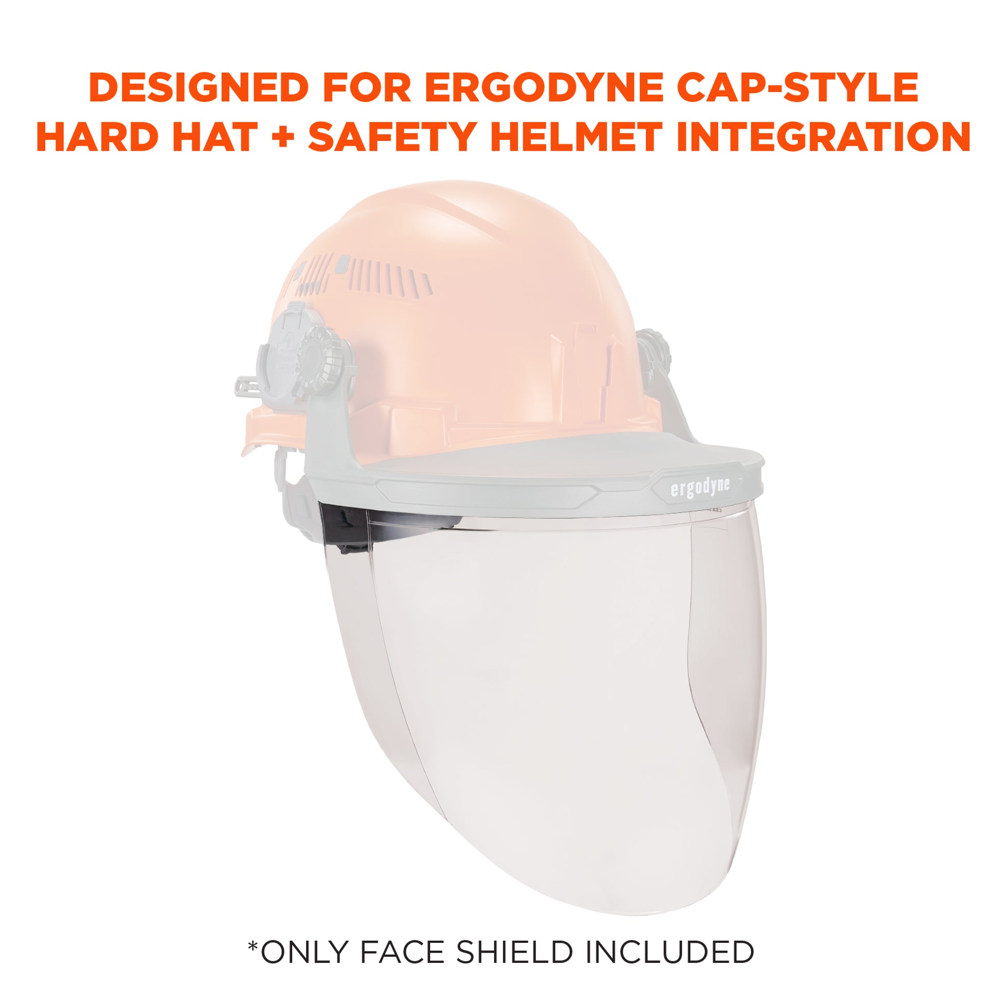 Ergodyne Skullerz 8997 Anti-Scratch & Anti-Fog Face Shield Replacement for Cap-Style Hard Hat & Safety Helmet