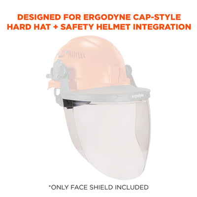 Ergodyne Skullerz 8997 Anti-Scratch & Anti-Fog Face Shield Replacement for Cap-Style Hard Hat & Safety Helmet
