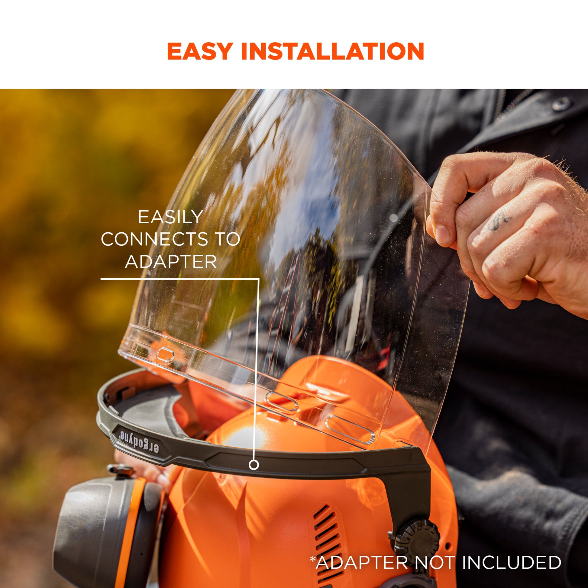 Ergodyne Skullerz 8997 Anti-Scratch & Anti-Fog Face Shield Replacement for Cap-Style Hard Hat & Safety Helmet