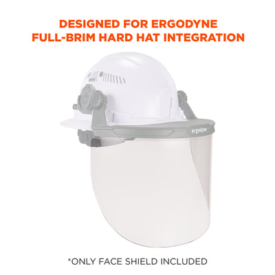 Ergodyne Skullerz 8998 Anti-Scratch & Anti-Fog Face Shield Replacement for Full Brim Hard Hat