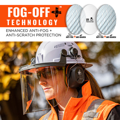 Ergodyne Skullerz 8998 Anti-Scratch & Anti-Fog Face Shield Replacement for Full Brim Hard Hat