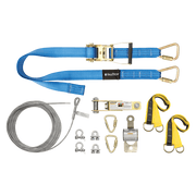 FallTech 60' SteelGrip Plus Temporary Cable HLL System with Web Pass-through Anchors - 60260AR