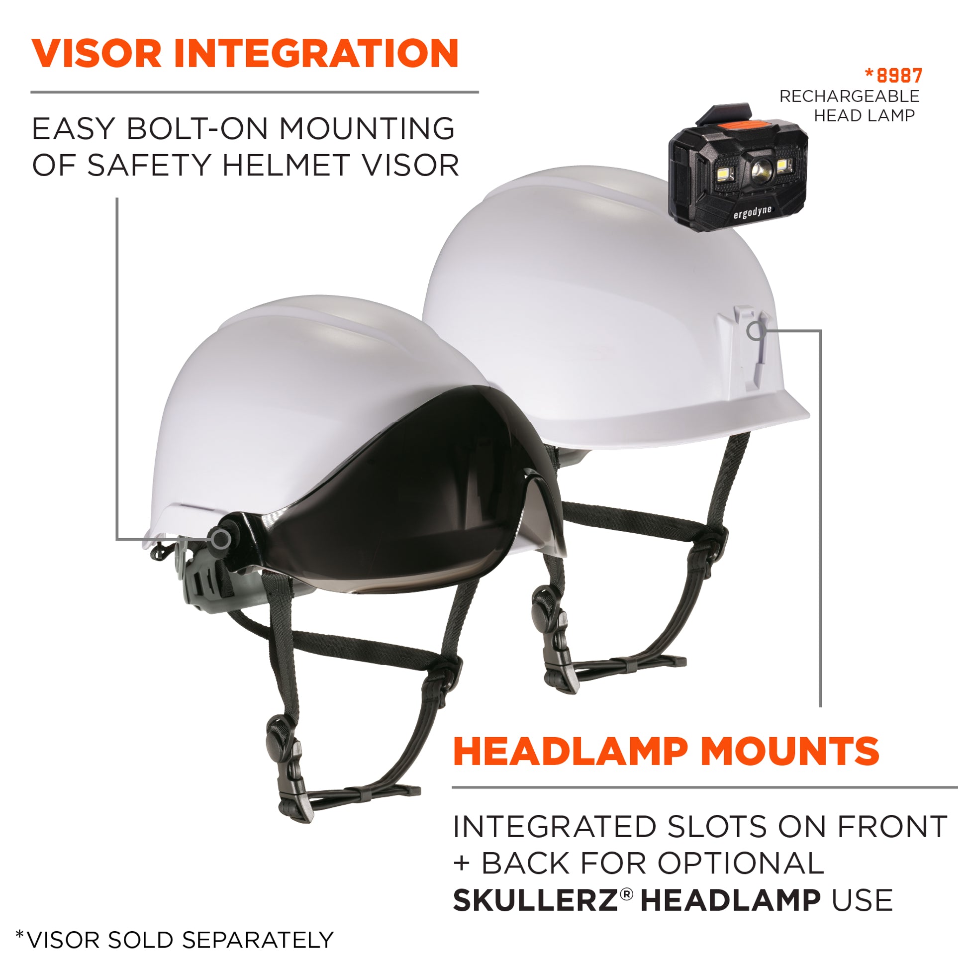 Ergodyne Skullerz 8976LED Safety Helmet with LED Light - Type 2, Class E