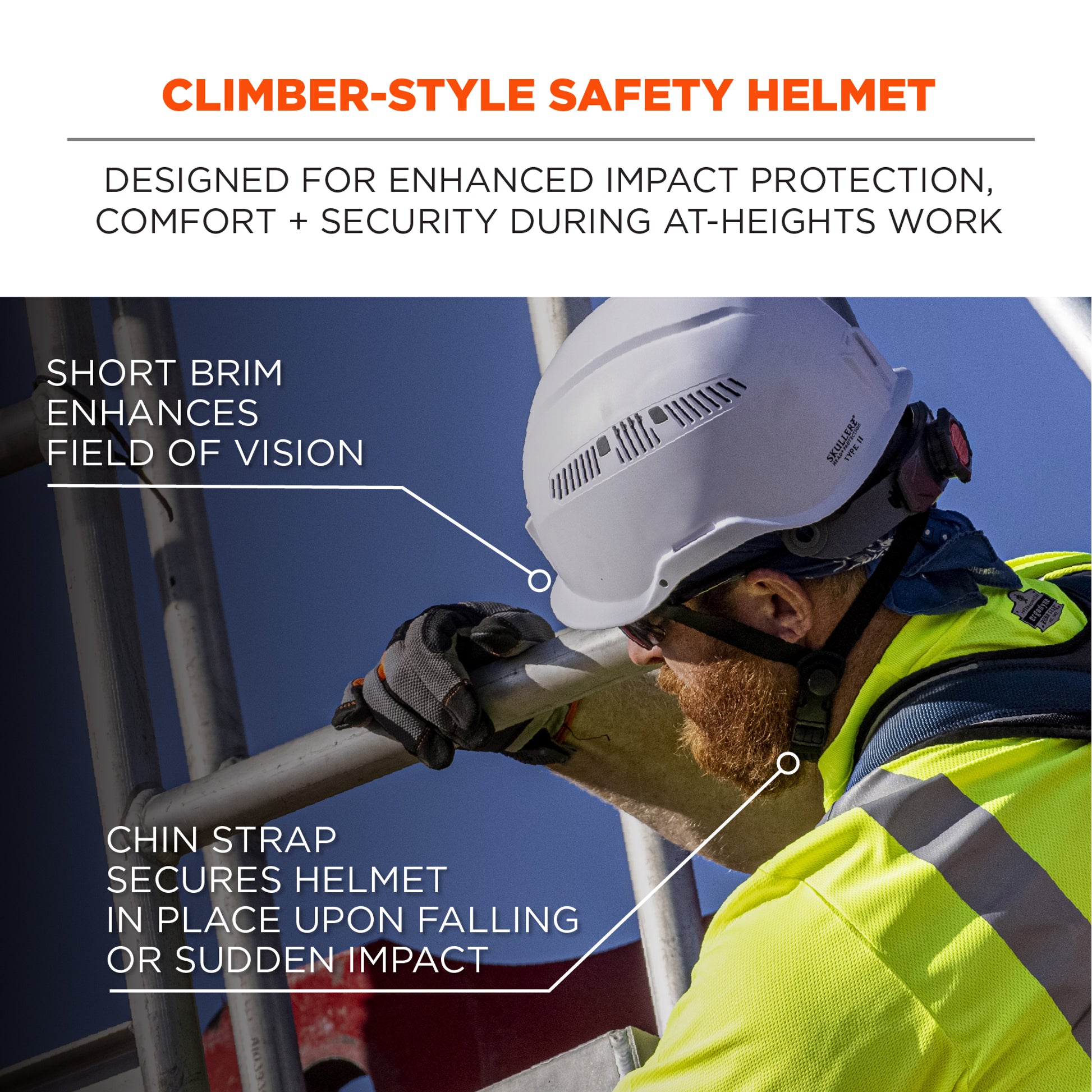 Ergodyne Skullerz 8977 Safety Helmet with Adjustable Venting - Type 2, Class C