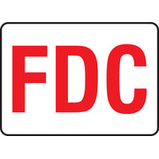 FDC Reflective Sign: FDC (Red On White) 7" x 10" Adhesive Dura-Vinyl 1/Each - MEXG539XV