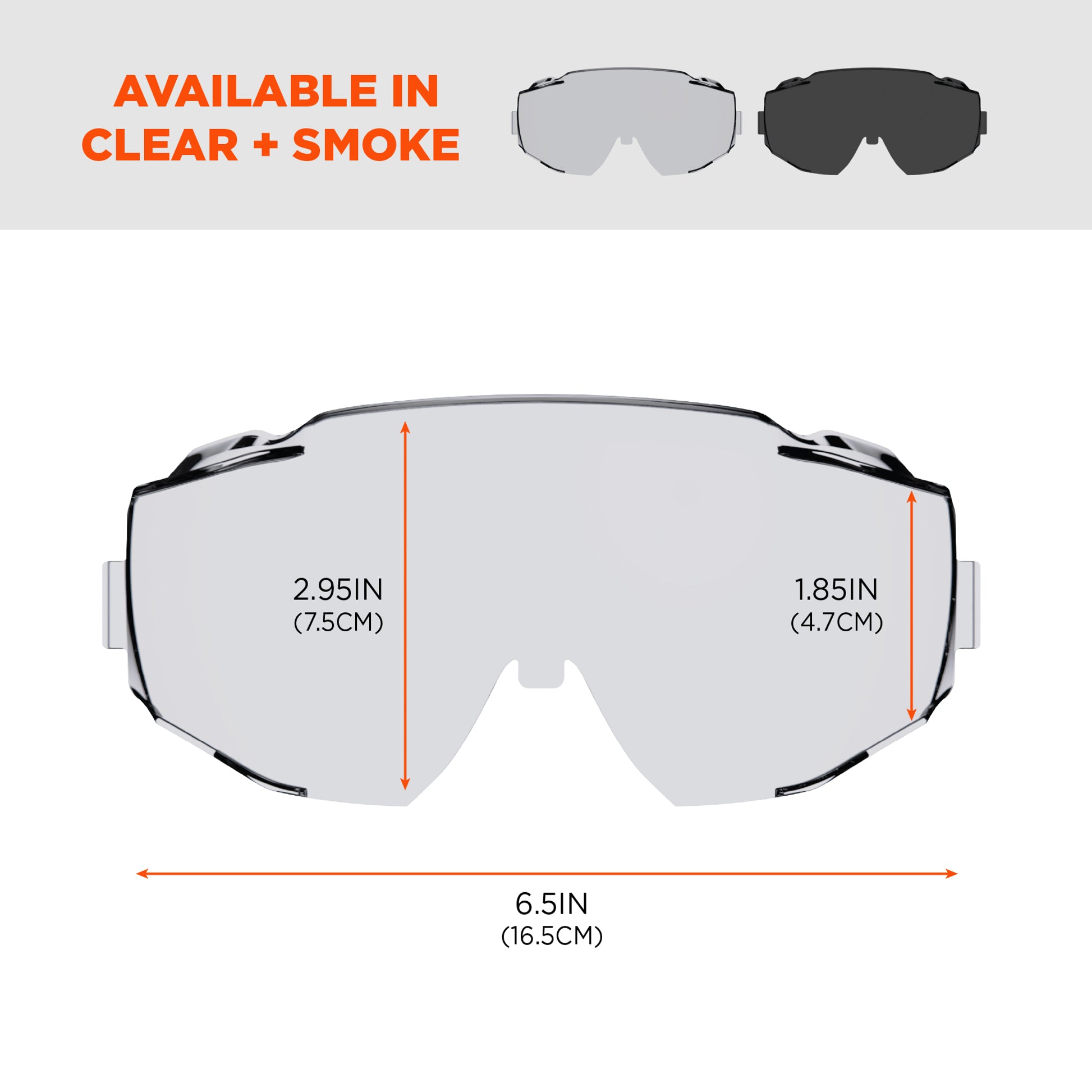 Ergodyne Skullerz MODI OTG Anti-Scratch & Enhanced Anti-Fog Safety Goggles Replacement Lens - 60304- 1 Pair