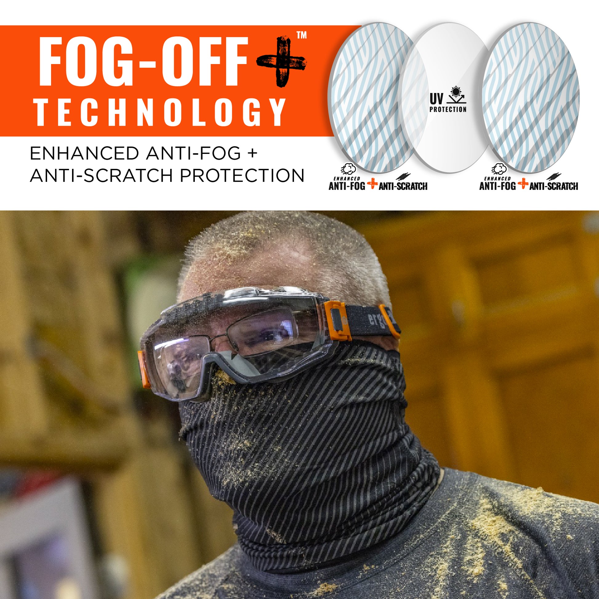 Ergodyne Skullerz MODI OTG Anti-Scratch & Enhanced Anti-Fog Safety Goggles Replacement Lens - 60304- 1 Pair