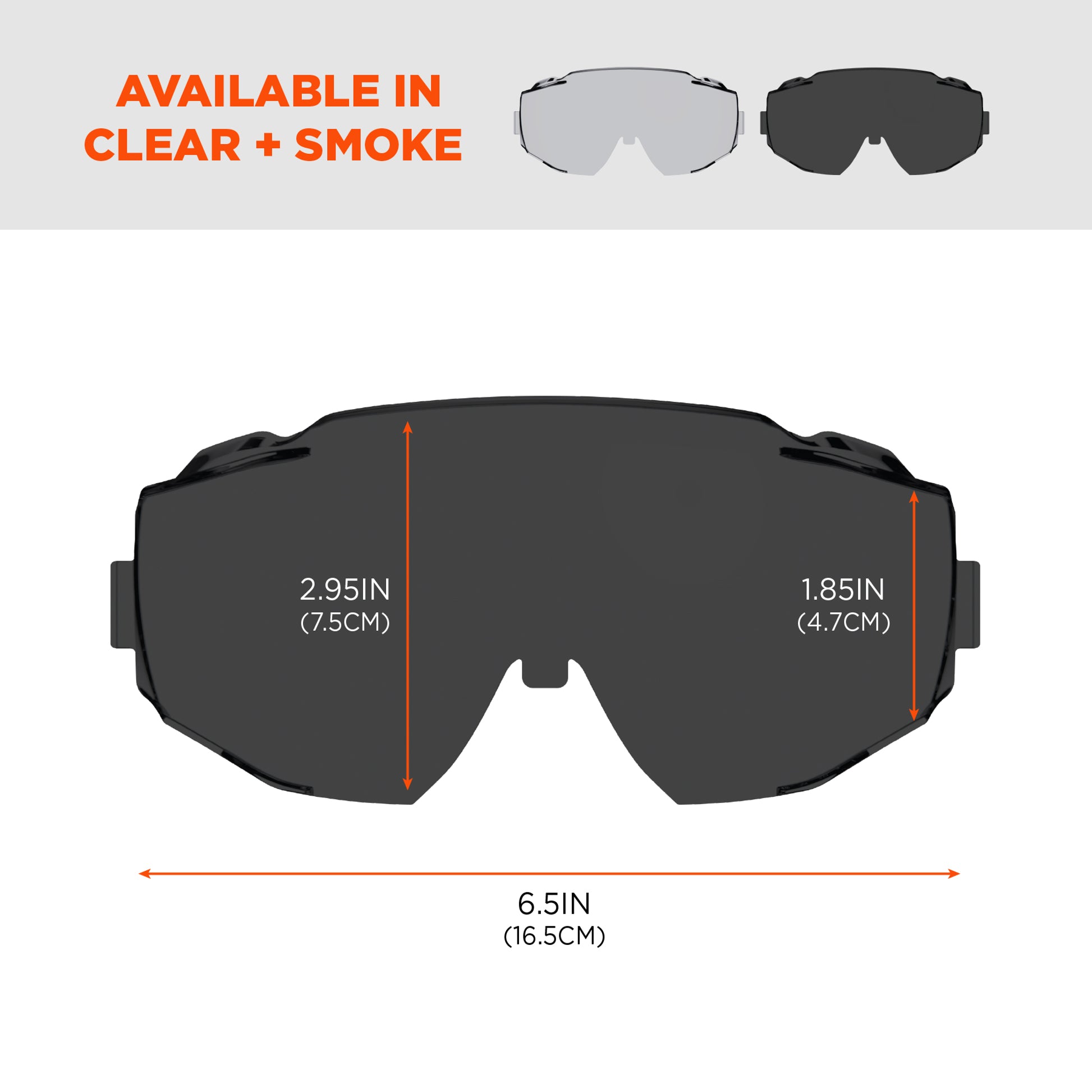 Ergodyne Skullerz MODI OTG Anti-Scratch & Enhanced Anti-Fog Safety Goggles Replacement Lens - 60305