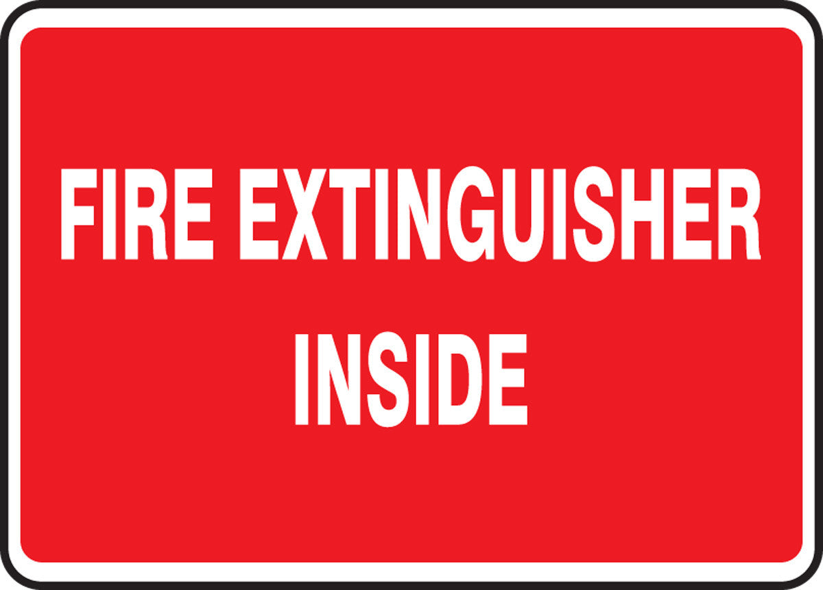 Safety Sign: Fire Extinguisher Inside 10" x 14" Aluma-Lite 1/Each - MEXG559XL