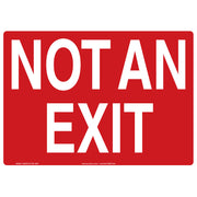 Safety Sign: Not An Exit 10" x 14" Plastic / - MEXT444VP
