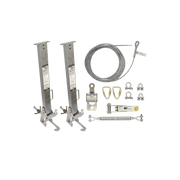 FallTech 60' SteelGrip Temporary Cable HLL System and Stanchions with 18" beam clamps - 6036018