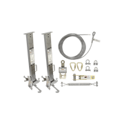 FallTech 60' SteelGrip Temporary Cable HLL System and Stanchions with 24" beam clamps - 6036024