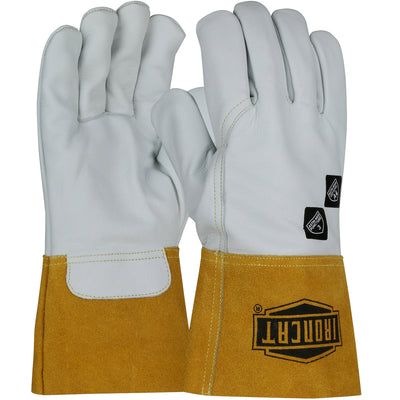 Ironcat AR Premium Top Grain Cowhide Leather MIG Welder's Glove w/Kevlar Stitching & Para-Aramid Cut Liner - Natural - 1/DZ - 6040
