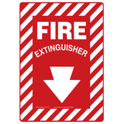Safety Sign: Fire Extinguisher (Down Arrow White) 14" x 10" Adhesive Vinyl / - MFXG908VS