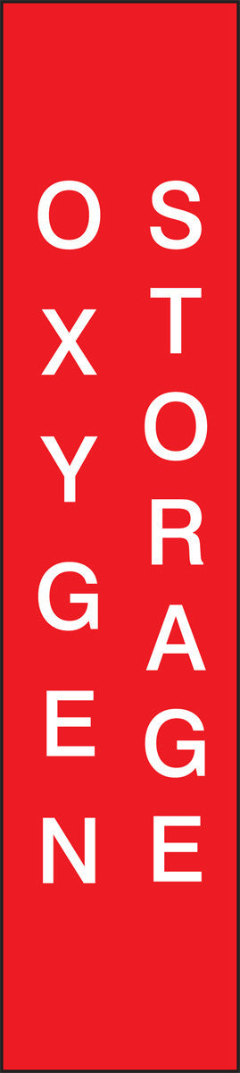 Safety Sign: Oxygen Storage 9" x 2" Magnetic Vinyl 1/Each - MGS132