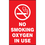 Safety Sign: No Smoking - Oxygen In Use 5" x 3" Magnetic Vinyl 1/Each - MGS136