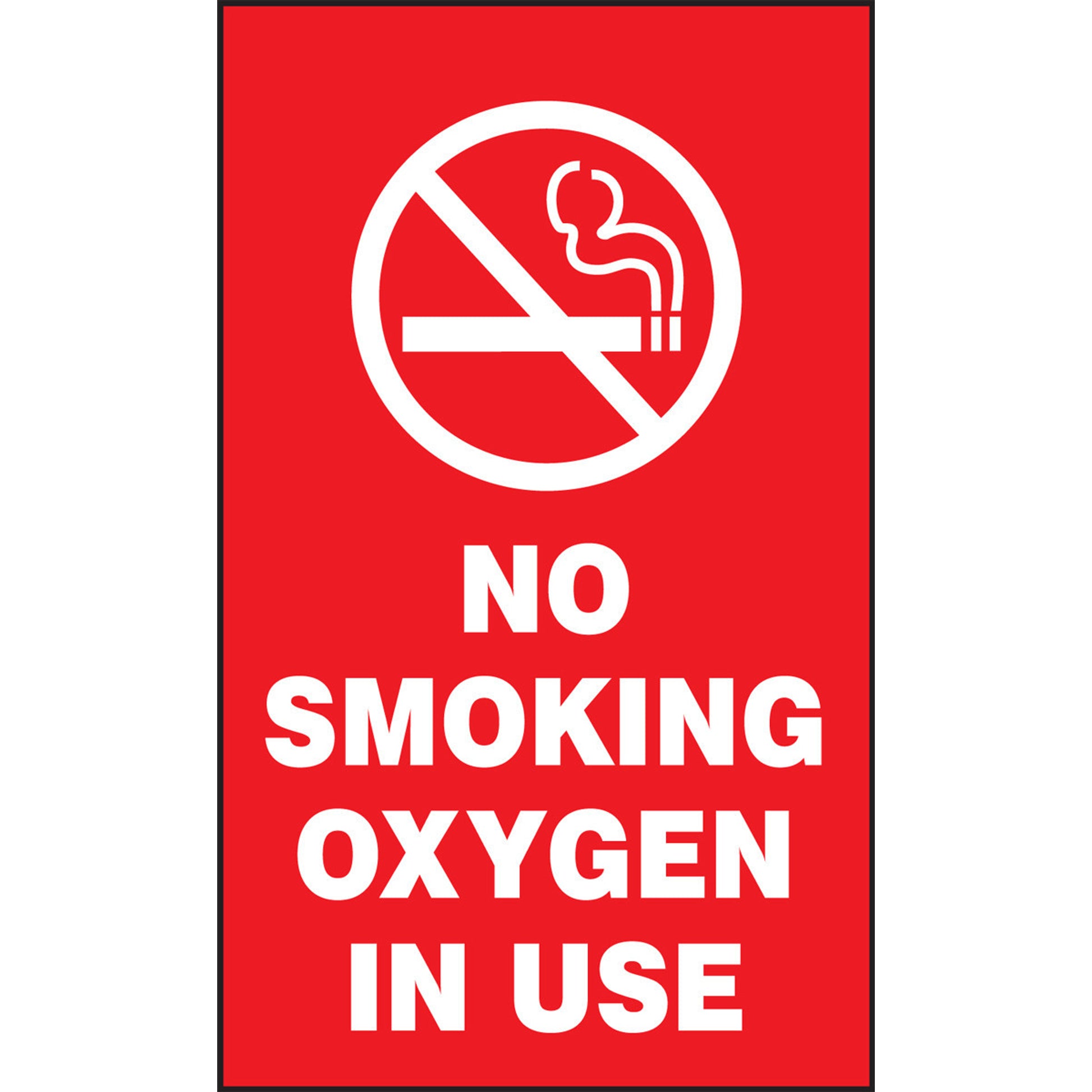 Safety Sign: No Smoking - Oxygen In Use 5" x 3" Magnetic Vinyl 1/Each - MGS136