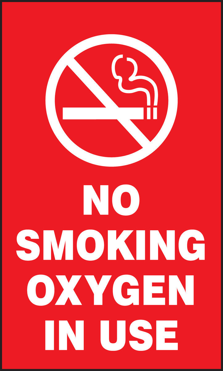 Safety Sign: No Smoking - Oxygen In Use 5" x 3" Magnetic Vinyl 1/Each - MGS136