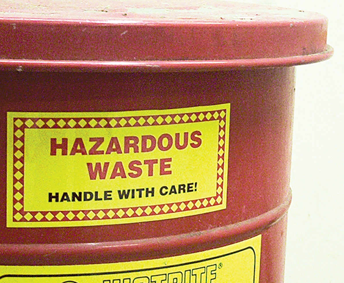 Waste Accumulation Container Safety Label: Hazardous Waste 6" x 11" Adhesive-Poly Sheet / - MHZW22EVP