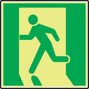 NFPA 170 Glow-In-The-Dark Safety Sign: (Emergency Exit Left) 8" x 8" Lumi-Glow Flex 1/Each - MLEX531GF