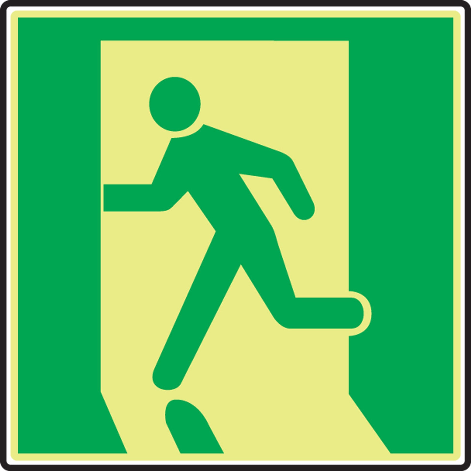 NFPA 170 Glow-In-The-Dark Safety Sign: (Emergency Exit Left) 8" x 8" Lumi-Glow Flex 1/Each - MLEX531GF