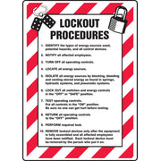 Lockout/Tagout Sign: Lockout Procedures List 14" x 10" Aluminum 1/Each - MLKT505VA