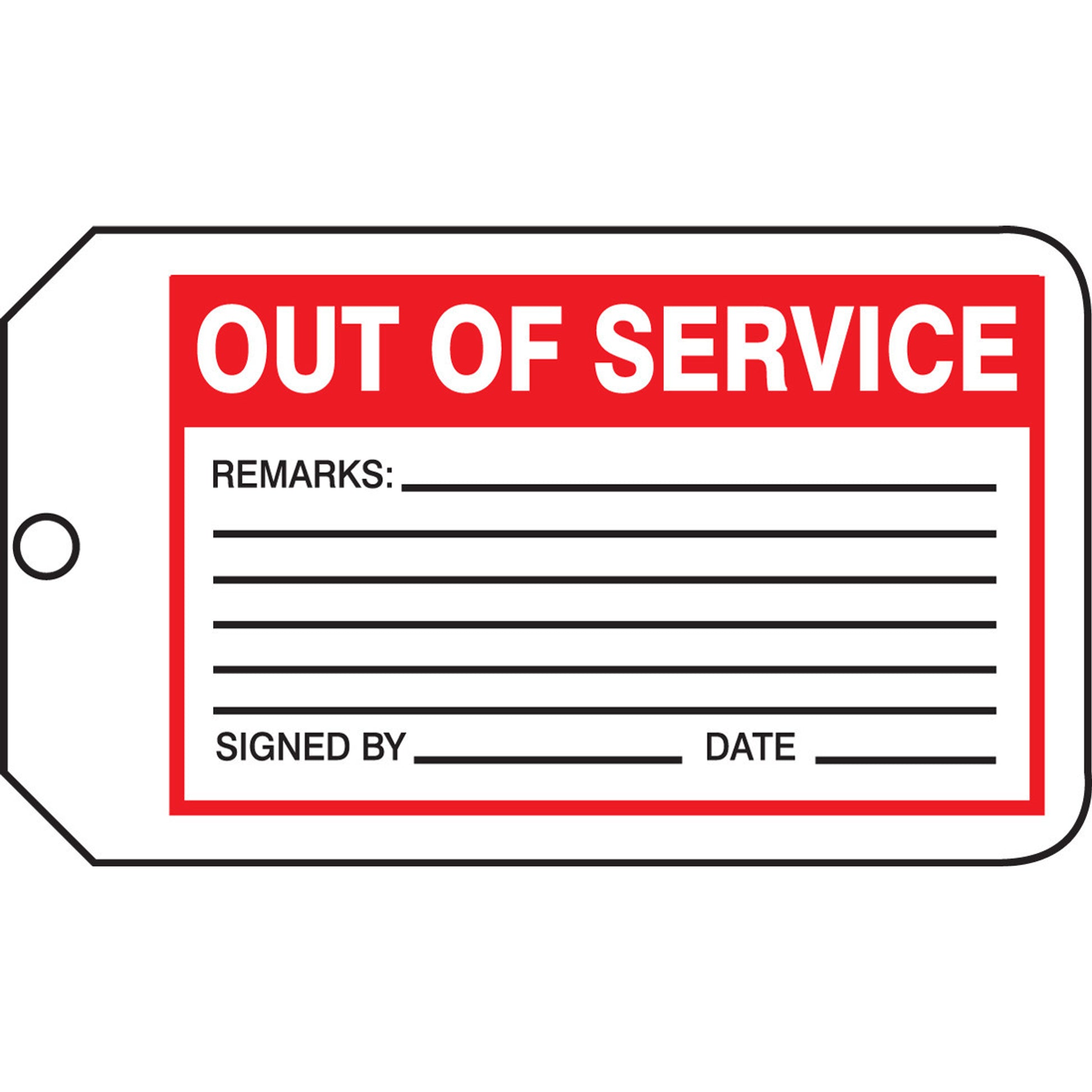 Safety Tag: Out Of Service RP-Plastic / - MMT329PTP
