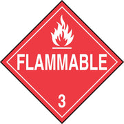 DOT Placard: Hazard Class 3 - Flammable Liquids (Flammable) 10 3/4" x 10 3/4" Plastic / - MPL301VP25