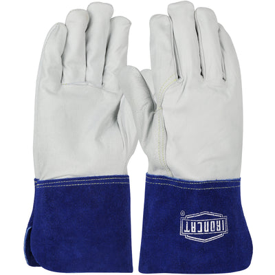 Ironcat Superior Top Grain Goatskin Leather TIG Welder's Glove w/DuPont Kevlar Stitching - Split Gauntlet Cuff - Natural - 1/DZ - 6142