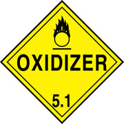 DOT Placard: Hazard Class 5 - Oxidizer 10 3/4" x 10 3/4" Reflective Vinyl 1/Each - MPL501FV1