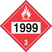 4-Digit DOT Placards: Hazard Class 3 - 1999 (Asphalt, Tars) 10 3/4" x 10 3/4" Plastic 100/Pack - MPL740VP100