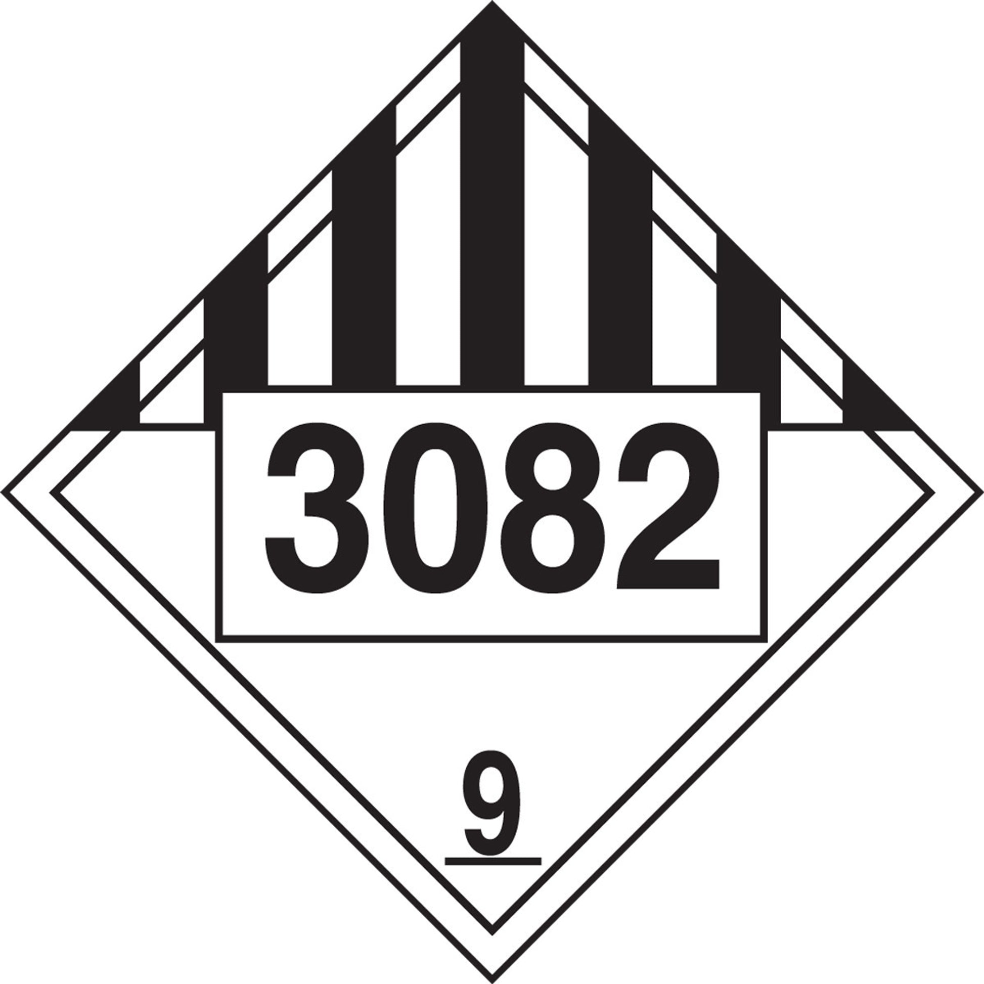 Chemical Safety Sign: Hazard Class 9 10 3/4" x 10 3/4" Adhesive Vinyl 100/Pack - MPL791VS100