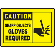 OSHA Caution Safety Sign: Sharp Objects 7" x 10" Plastic 1/Each - MPPE666VP