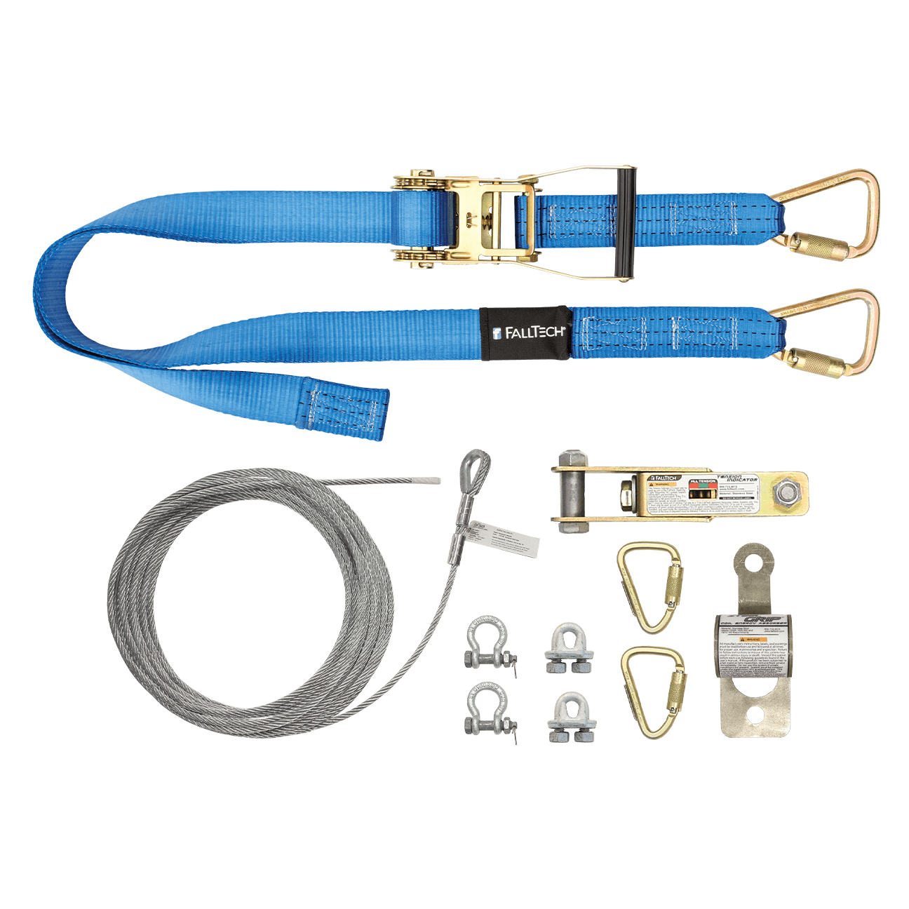 FallTech 30' SteelGrip Plus Single-span Temporary Cable HLL Assembly without Anchors - 620030R