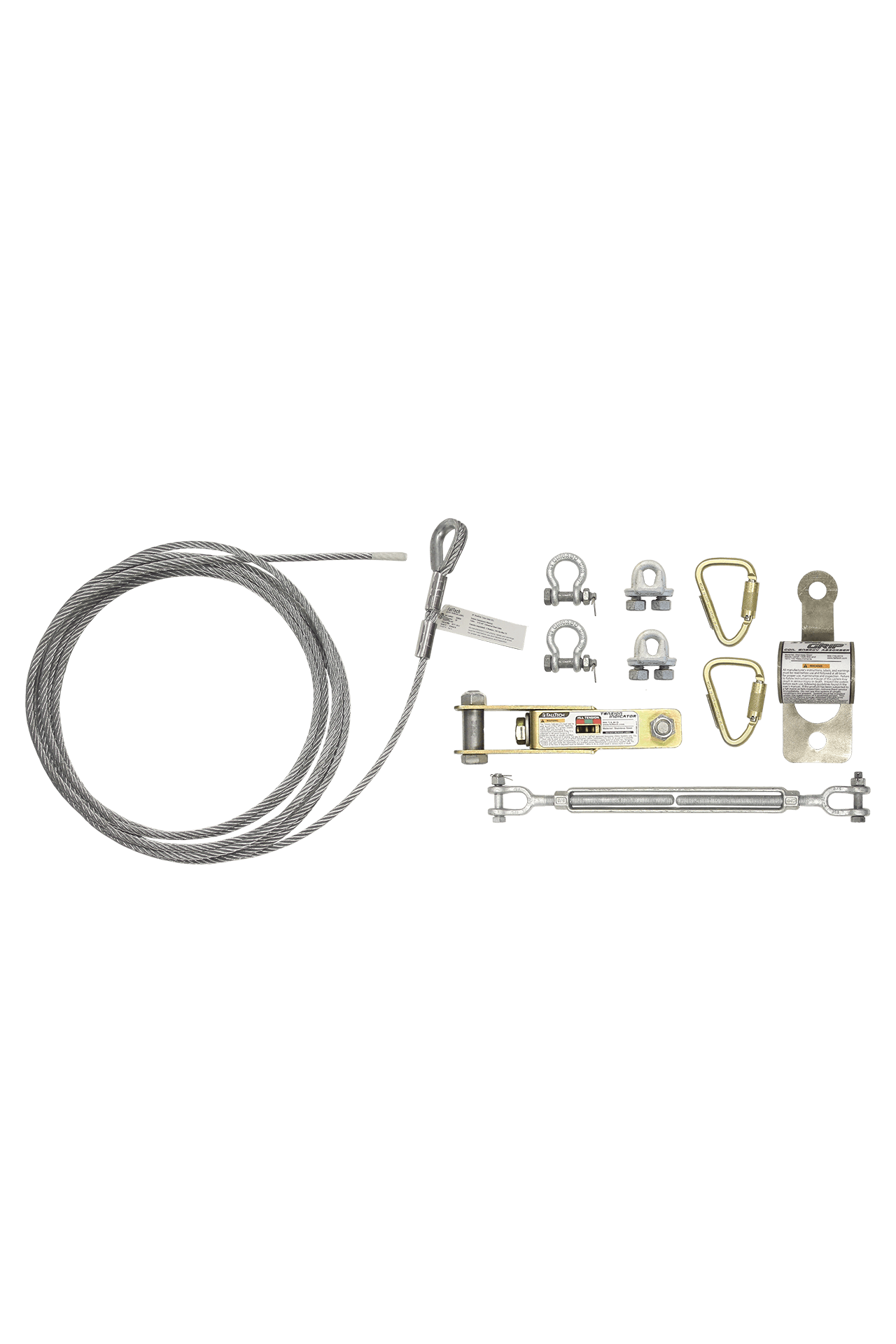 FallTech 60' SteelGrip Single-span Temporary Cable HLL Assembly without Anchors - 620060