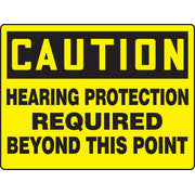 Really BIGSigns OSHA Caution Safety Sign: Hearing Protection Required Beyond This Point 18" x 24" Aluminum 1/Each - MPPE781VA