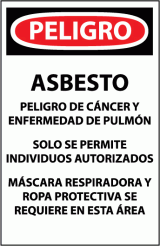 Spanish Asbestos Paper Signs - 420-3003