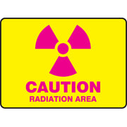 Caution Safety Sign: Radiation Area 10" x 14" Adhesive Dura-Vinyl / - MRAD500XV