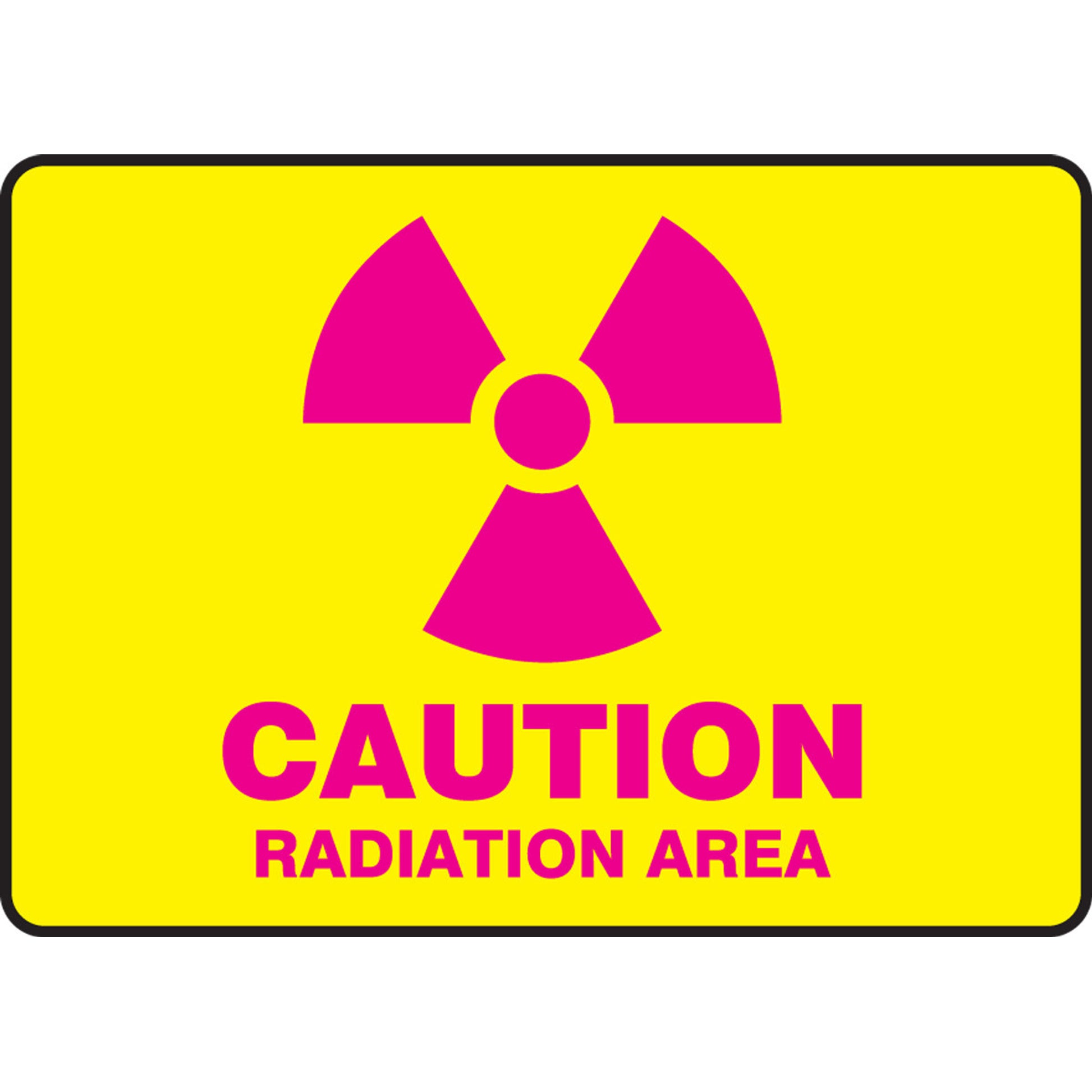 Caution Safety Sign: Radiation Area 10" x 14" Adhesive Dura-Vinyl / - MRAD500XV