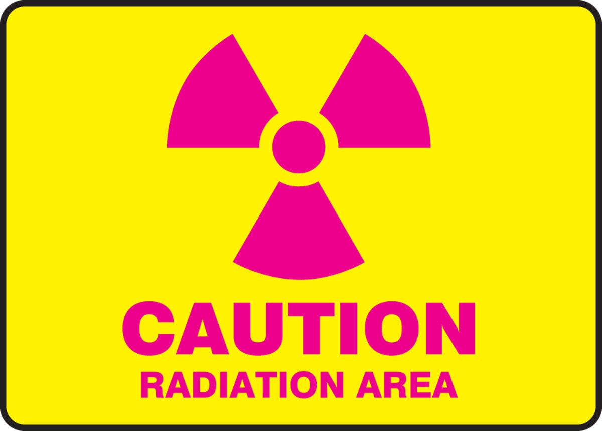 Caution Safety Sign: Radiation Area 10" x 14" Adhesive Dura-Vinyl / - MRAD500XV