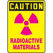 OSHA Caution Safety Sign: Radioactive Materials 10" x 7" Adhesive Vinyl 1/Each - MRAD645VS