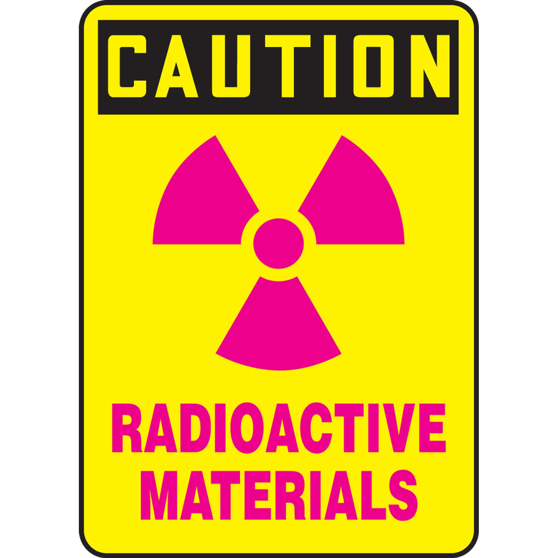 OSHA Caution Safety Sign: Radioactive Materials 10" x 7" Adhesive Vinyl 1/Each - MRAD645VS