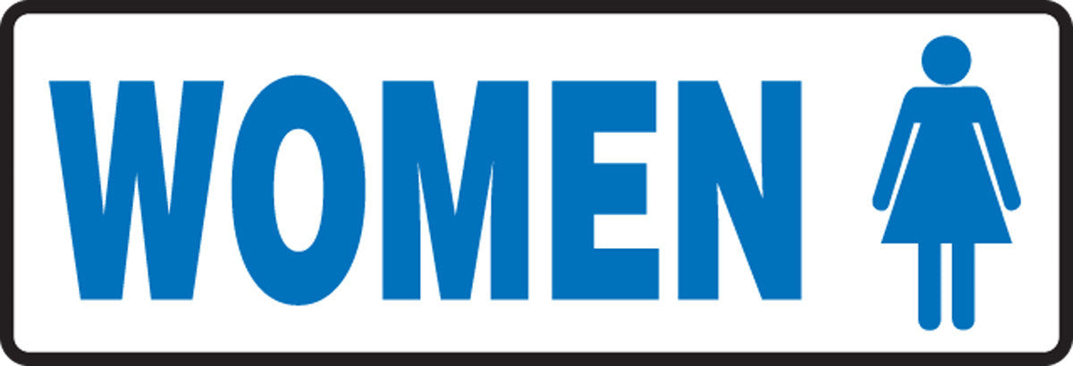 RESTROOM SIGNS English 4" x 12" Adhesive Vinyl 1/Each - MRST534VS