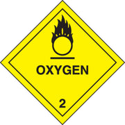 DOT Shipping Labels: Hazard Class 2: Oxygen 4" x 4" Adhesive Poly 500/Roll - MSL204EV5
