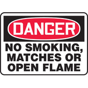 OSHA Danger Safety Sign: No Smoking, Matches Or Open Flame 7" x 10" Aluminum / - MSMK004VA