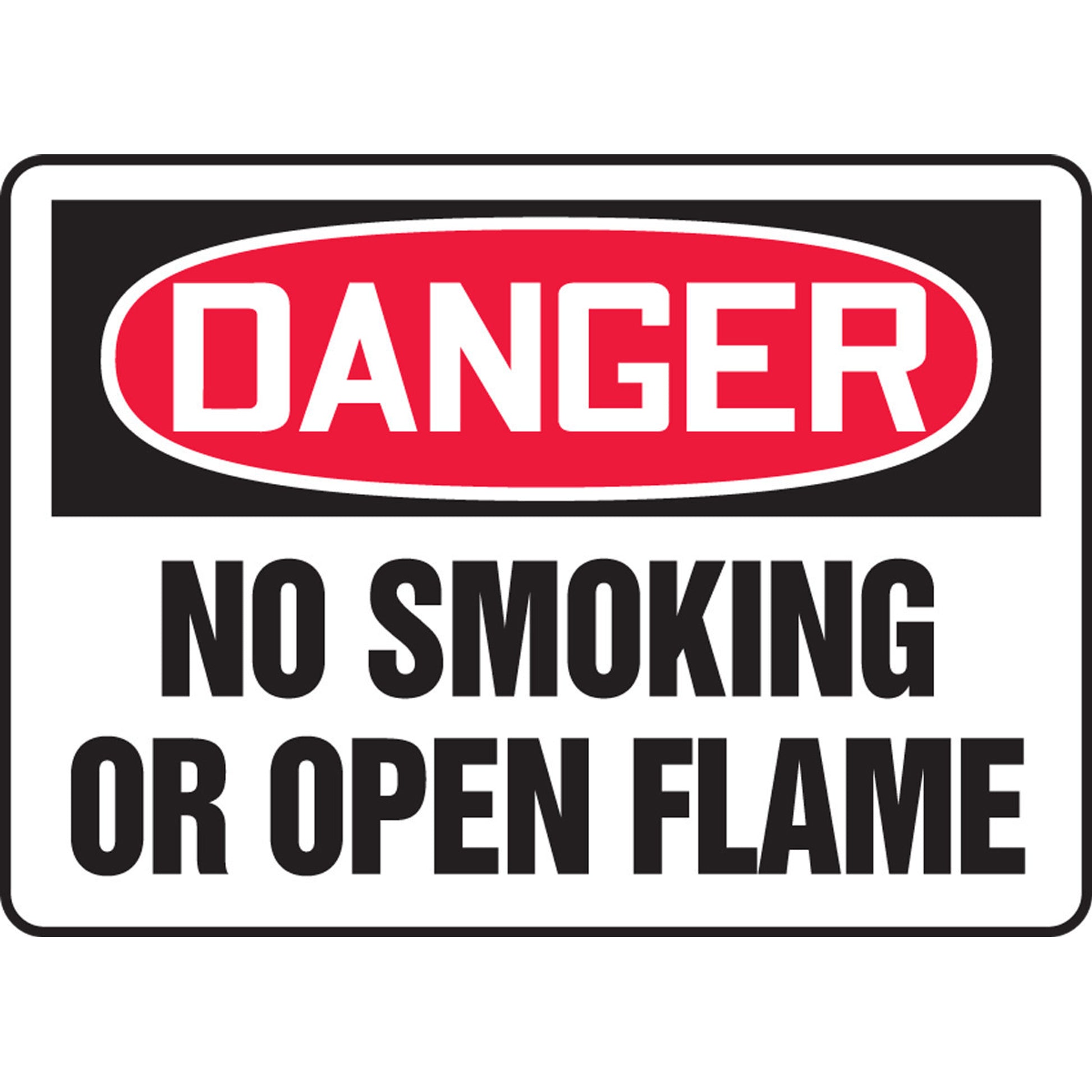 OSHA Danger Safety Sign: No Smoking Or Open Flame 10" x 14" Aluminum / - MSMK050VA