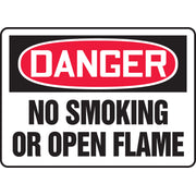 OSHA Danger Safety Sign: No Smoking Or Open Flame English 10" x 14" Aluma-Lite 1/Each - MSMK050XL