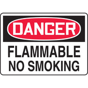 OSHA Danger Safety Sign: Flammable - No Smoking 10" x 14" Adhesive Vinyl / - MSMK246VS