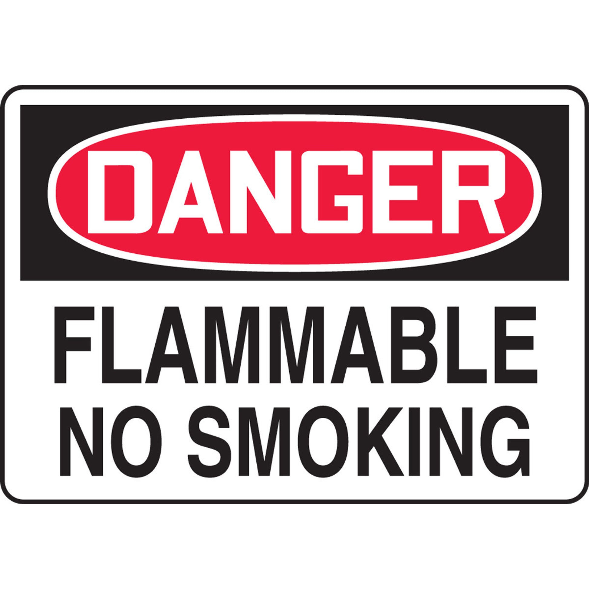 OSHA Danger Safety Sign: Flammable - No Smoking 10" x 14" Adhesive Vinyl / - MSMK246VS